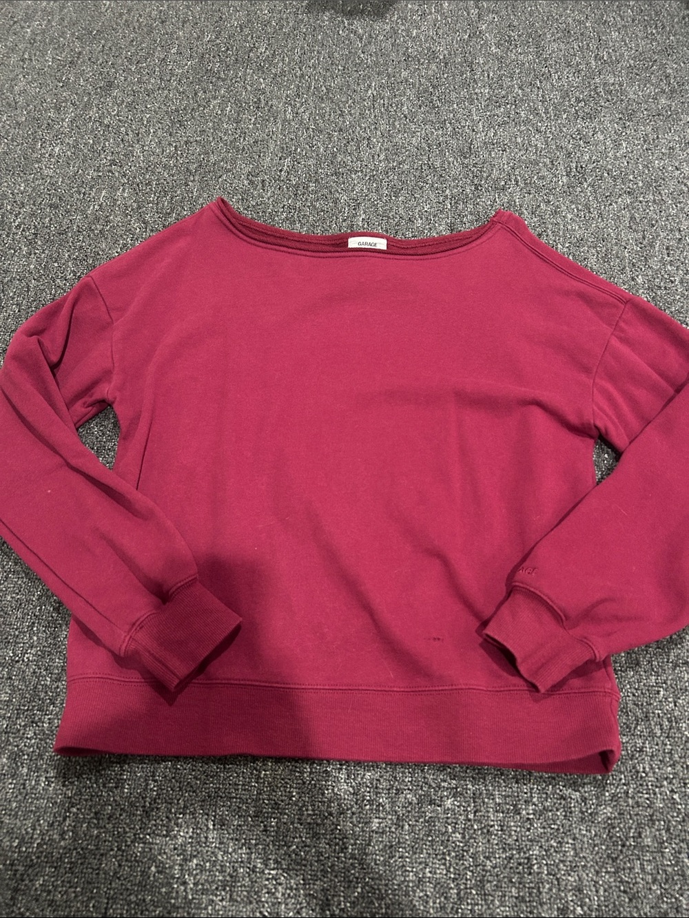 Garage Off-the-Shoulder Sweater in Berry Pink